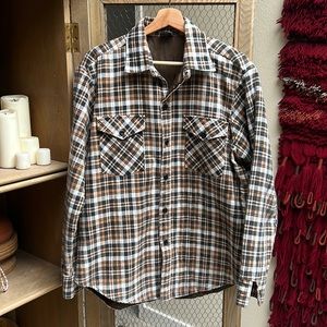 Vintage The Men's Shop JCPenney Flannel Quilted LIning Long Sleeve Button Down S